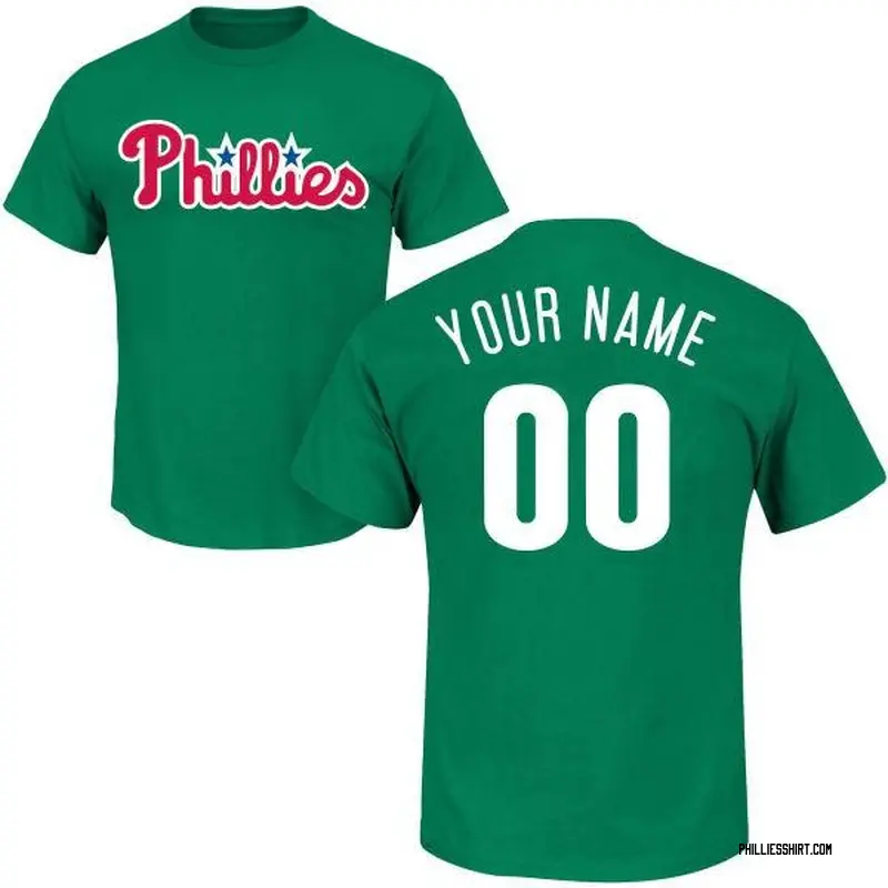 Custom Philadelphia Phillies Men's Green St. Patrick's Day Roster Name &  Number T-Shirt 