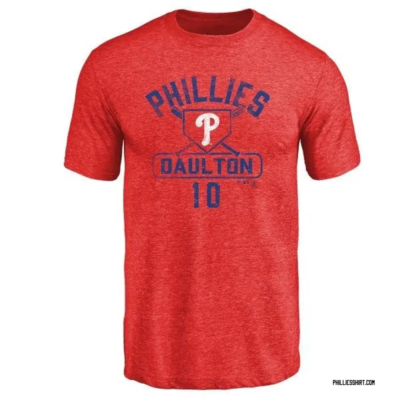 Darren Daulton Philadelphia Phillies Men's Red Branded Base Runner  Tri-Blend T-Shirt 