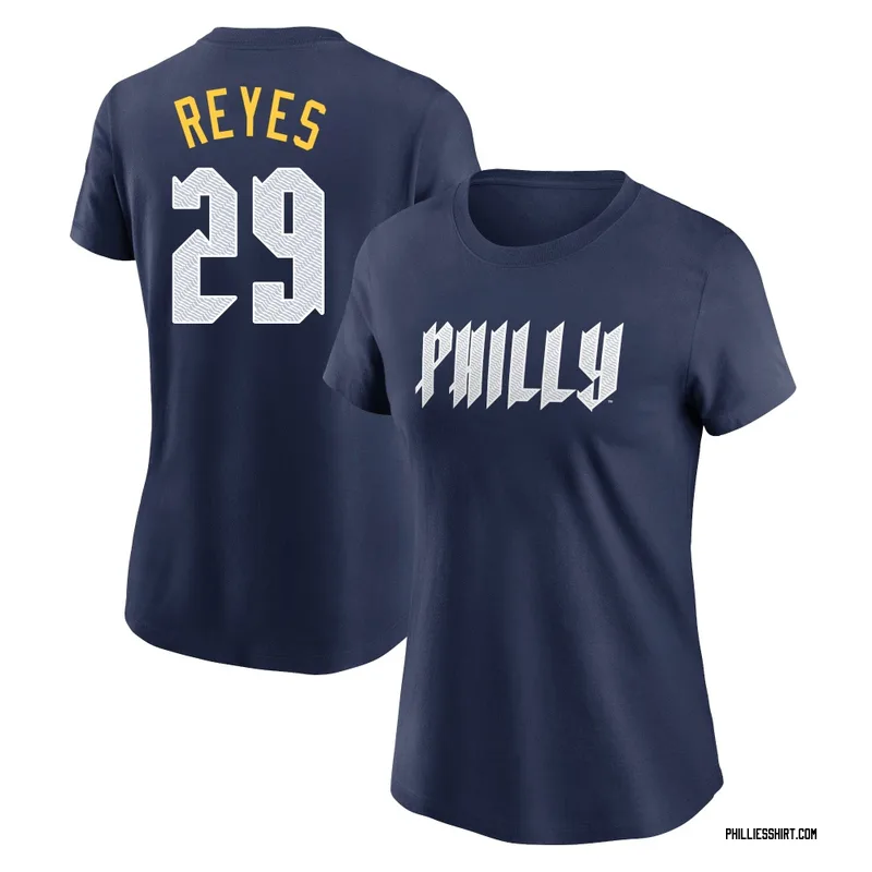 Felix Reyes Philadelphia Phillies Women's Navy 2024 City Connect Fuse Name & Number T-Shirt