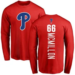 John McMillon Philadelphia Phillies Men's Red Backer Long Sleeve T-Shirt -