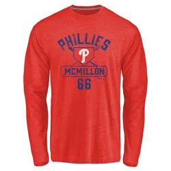 John McMillon Philadelphia Phillies Men's Red Base Runner Tri-Blend Long Sleeve T-Shirt -